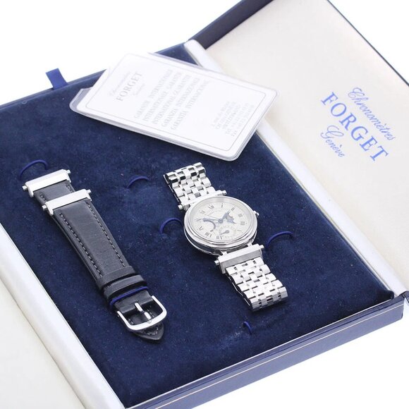 FORGET Type B B349 Day Date Moon Phase Silver Dial Automatic Men's Watch_884497 - Picture 6 of 7